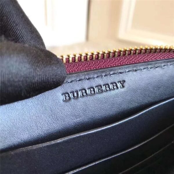 39753751 Burberry House Plaid Leather Clutch Shoulder Bag Dark Purple - 图片 3