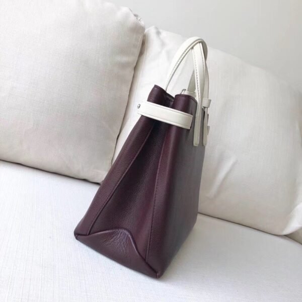 40759491 Burberry The Banner Medium Two-tone Leather Banner Handbag Purple with White - 图片 7