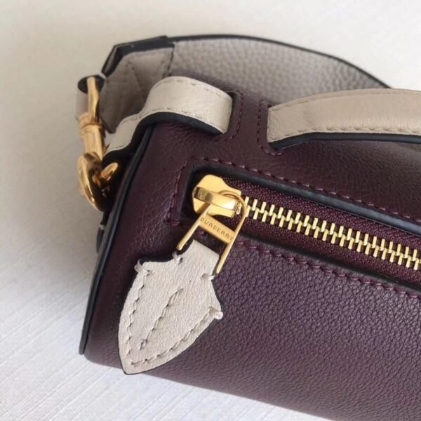 40751031 Burberry The Barrel Barrel bag cylindrical leather backpack purple with white - 图片 8