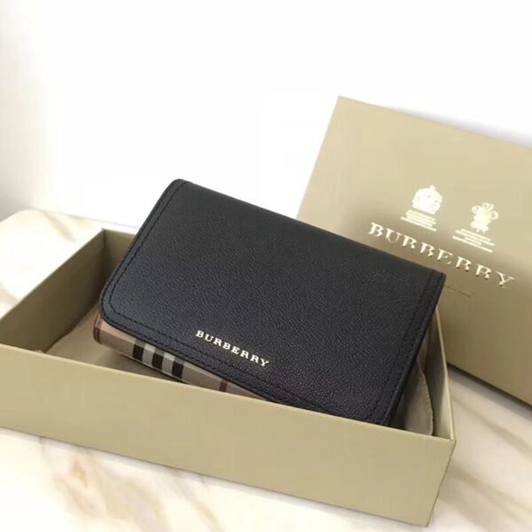 BurBerry Burberry color matching front and back flap warhorse check handbag wallet dual-purpose bag black