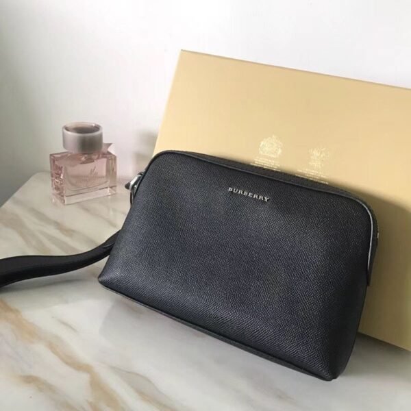 Burberry new men’s bag calfskin grain Burberry handbag multifunctional handbag black - 图片 9