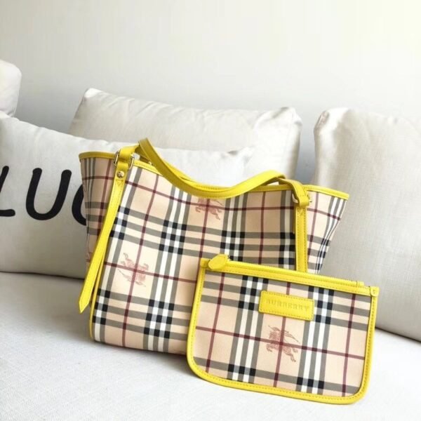 Burberry mother-and-child bag classic warhorse check Burberry tote bag handbag shoulder shopping bag yellow
